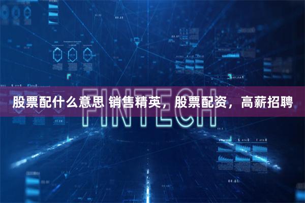 股票配什么意思 销售精英，股票配资，高薪招聘